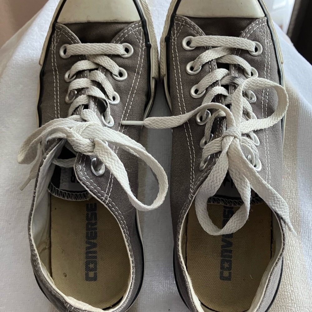 Converse Grey Canvas Sneakers Size 8 Women